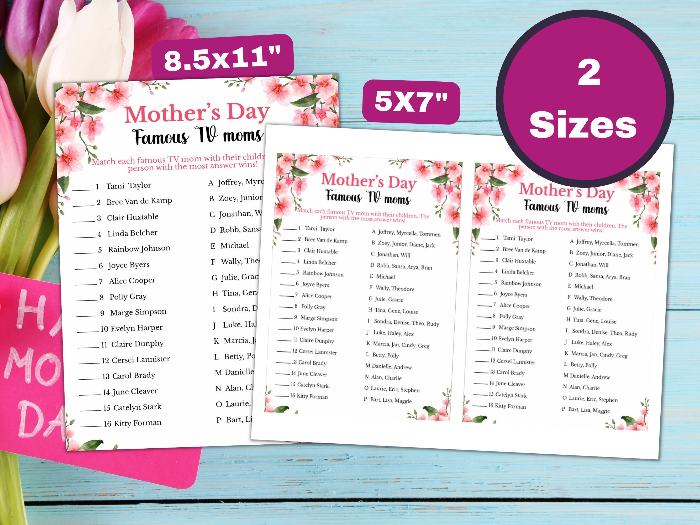 Famous TV Moms Matchup - Mother's Day Party Game
