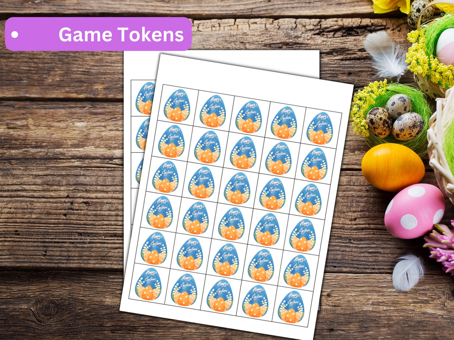 Easter Bingo Game - 30 Cards