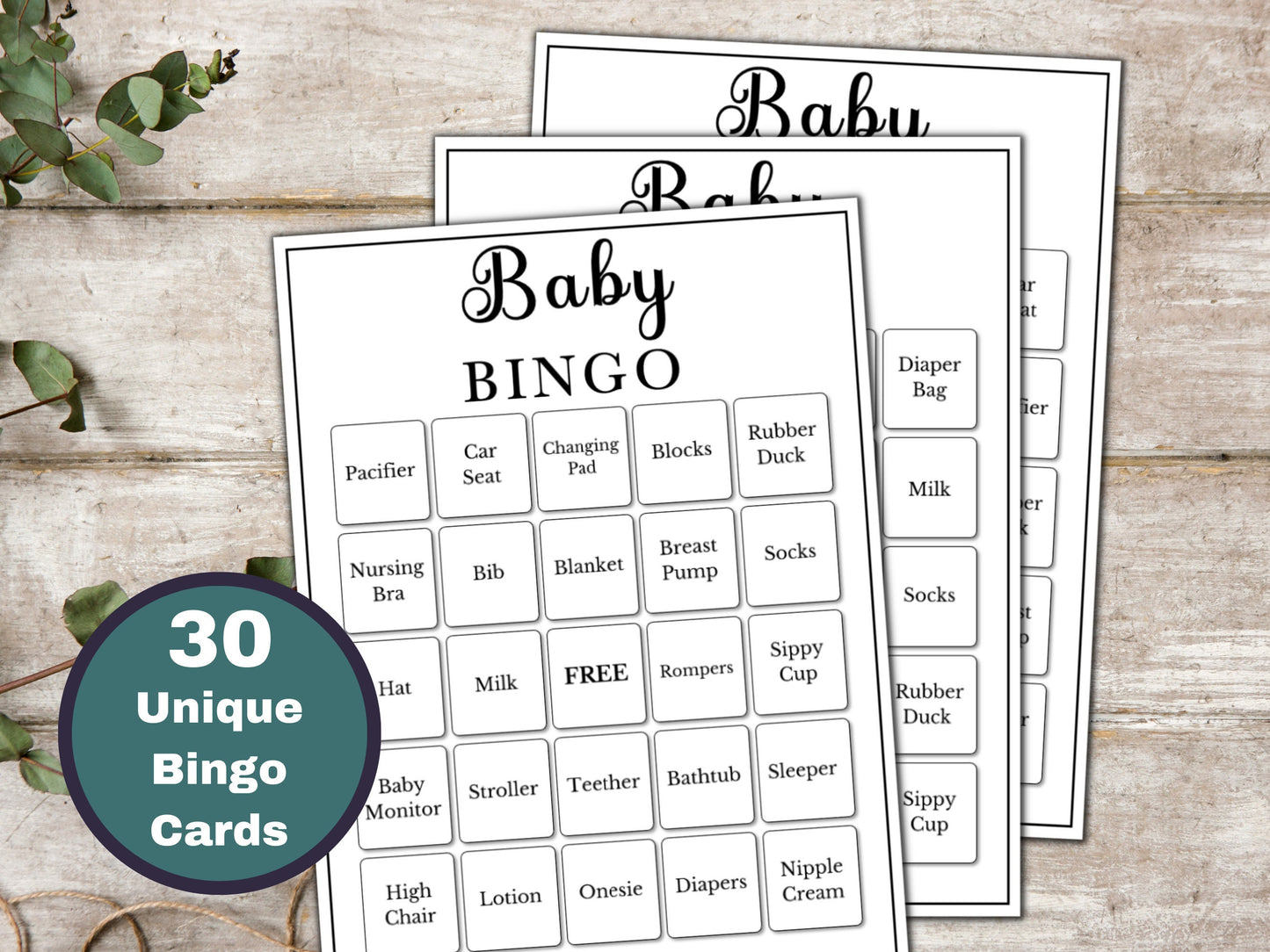 Baby Shower Bingo Game