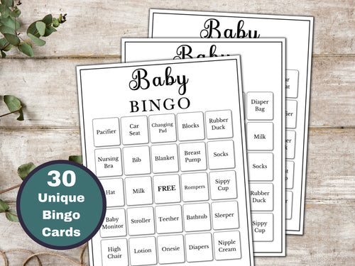 Baby Shower Bingo Game