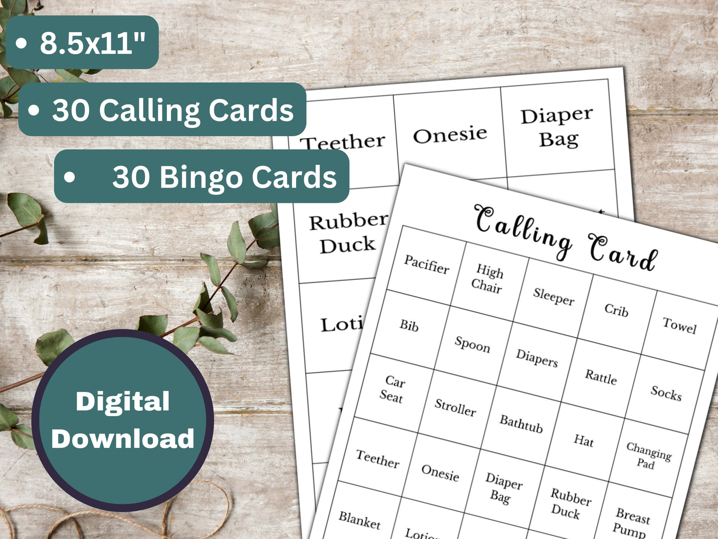 Baby Shower Bingo Game