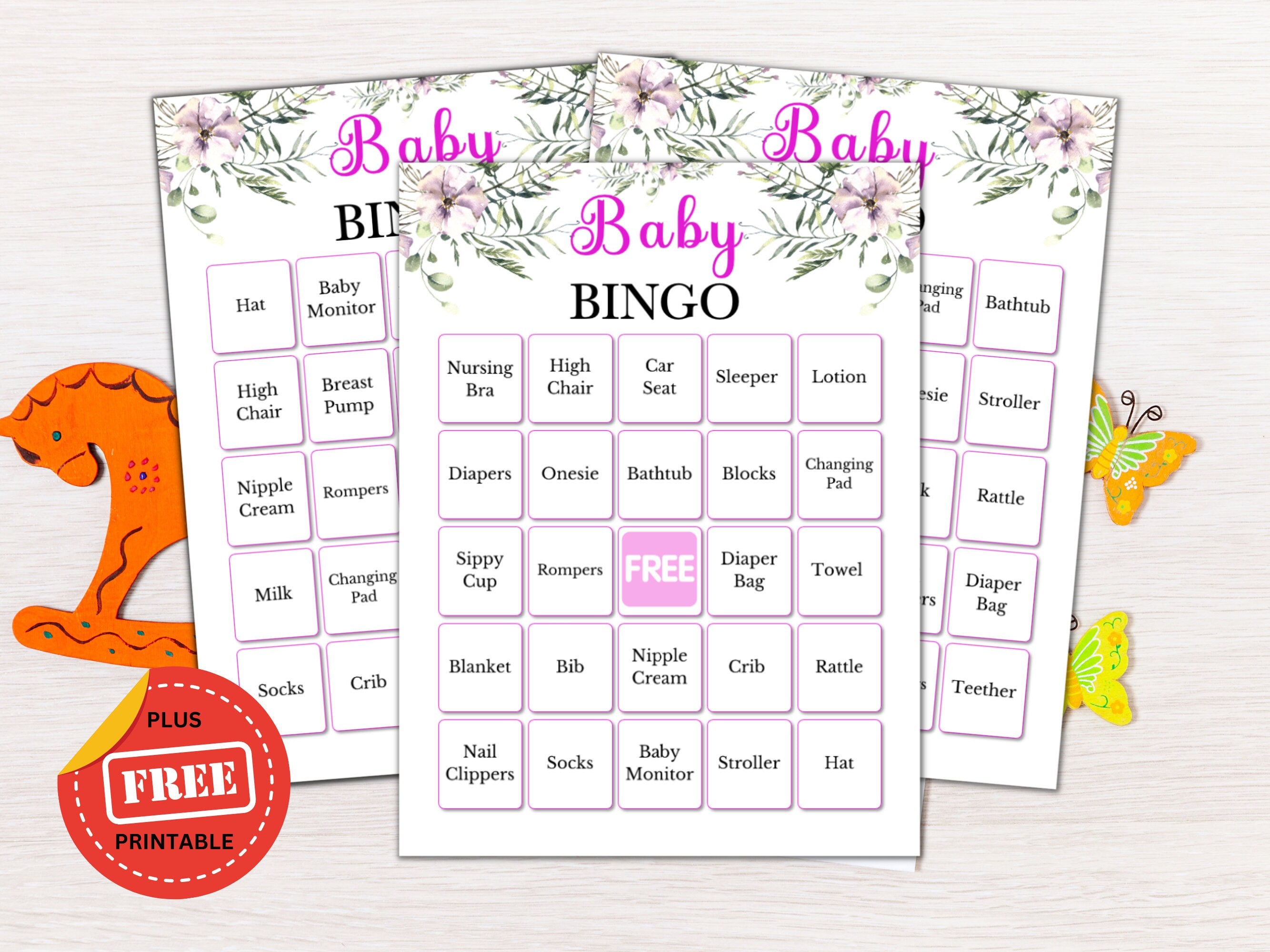 Baby Bingo Game - Pink Floral