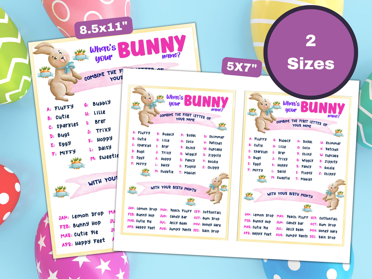 What's Your Bunny Name - Easter Game Printable