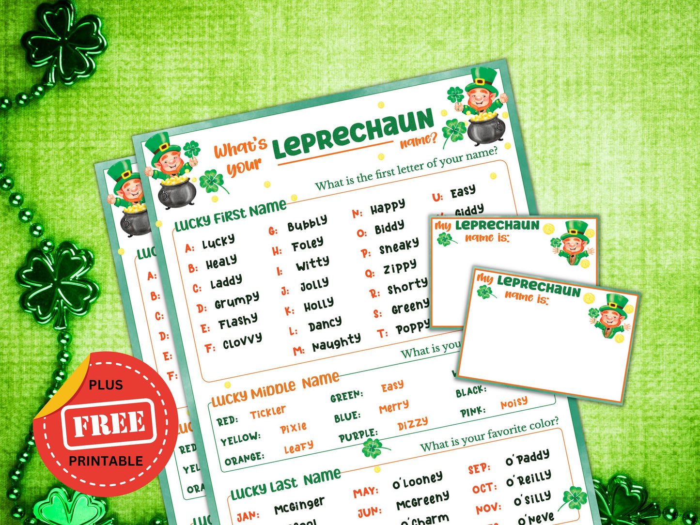 What's Your Leprechaun Name Game