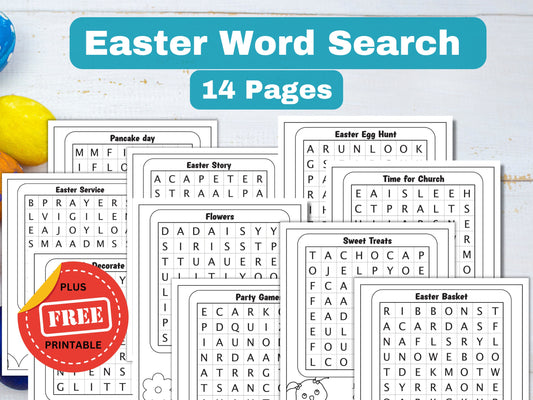 Easter Word Search Game - 14 Pack