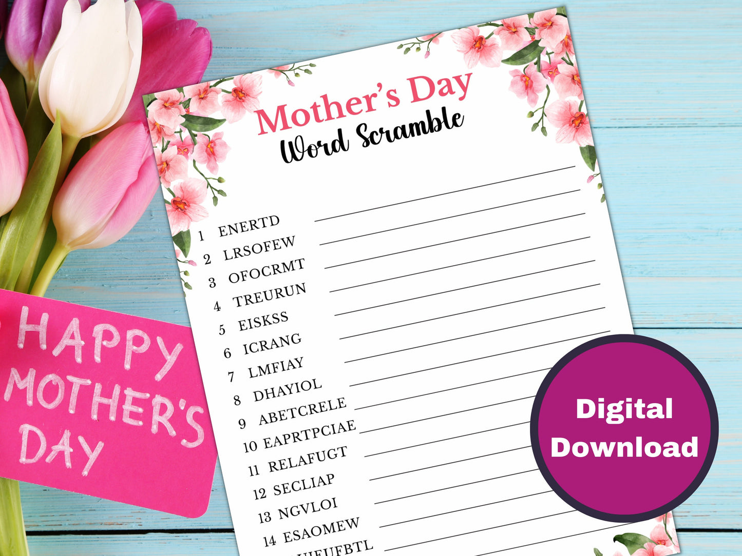 Mother's Day Word Scramble Game