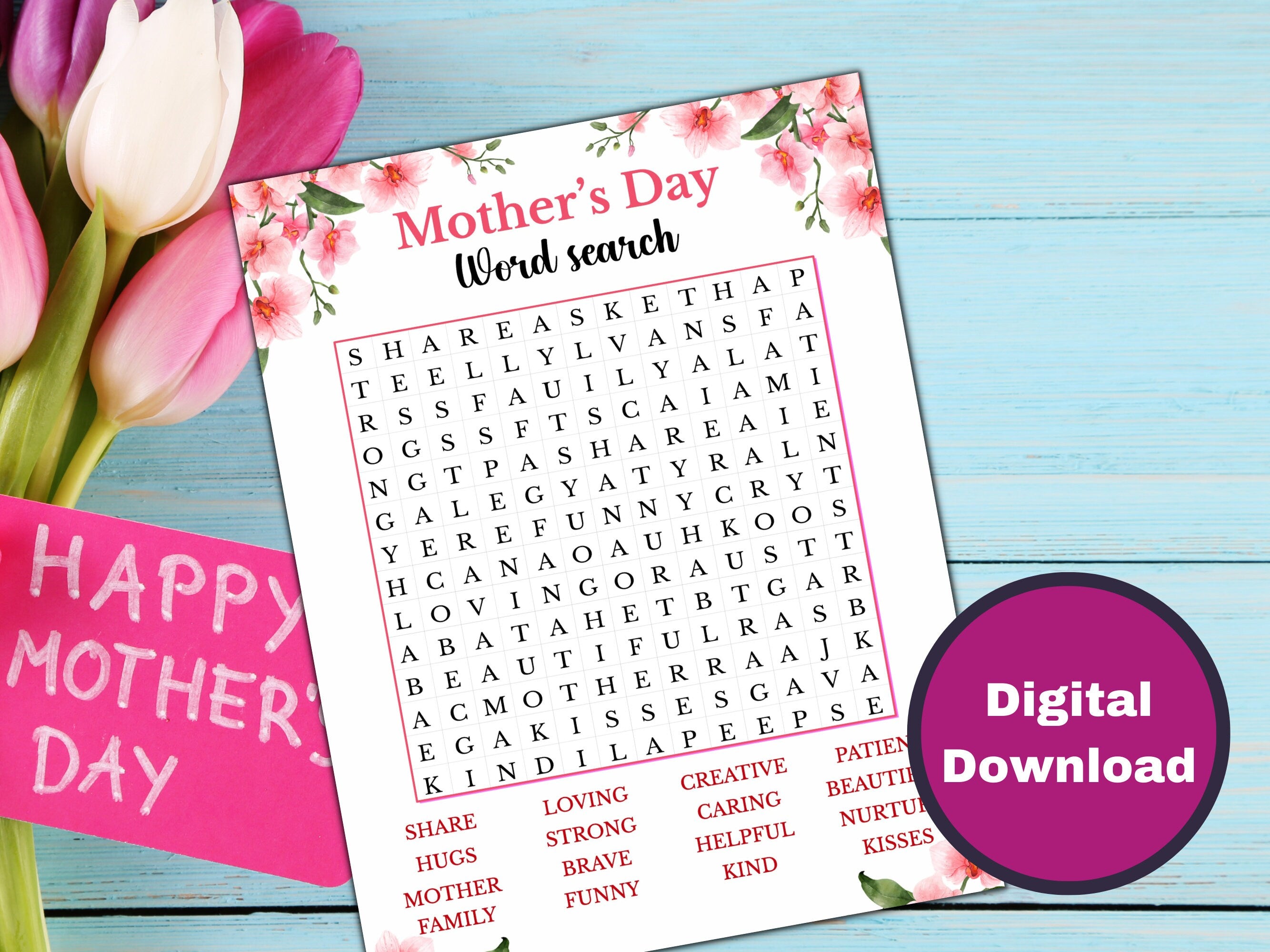 Mother's Day Word Search Game