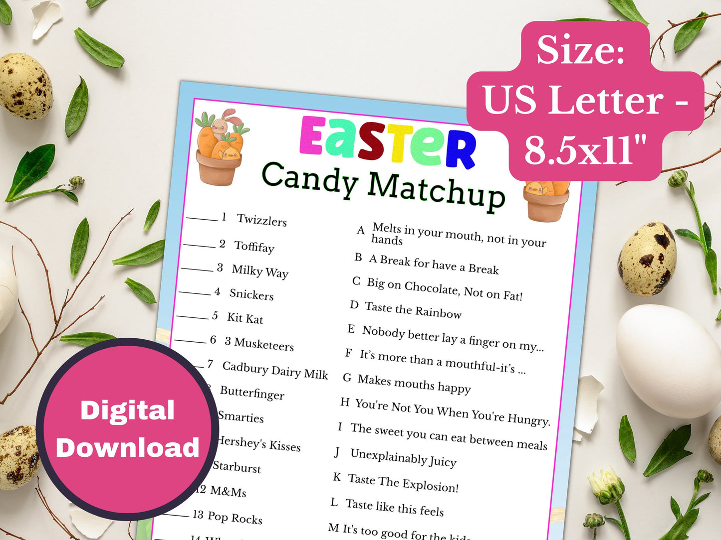 Easter Candy Matchup Game