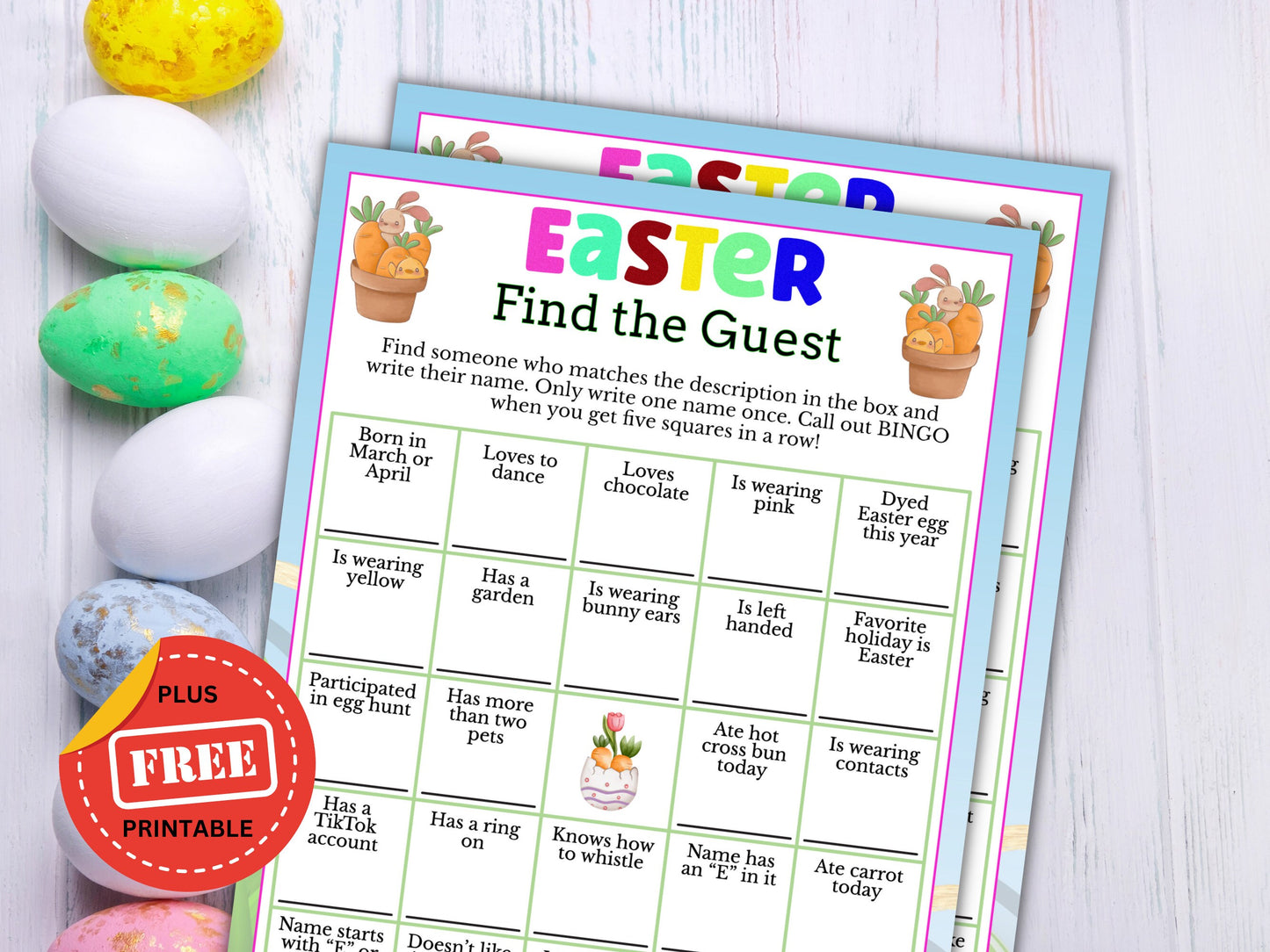 Easter Find the Guest Bingo Game