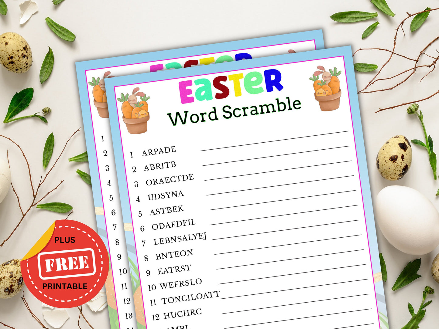 Easter Word Scramble Game