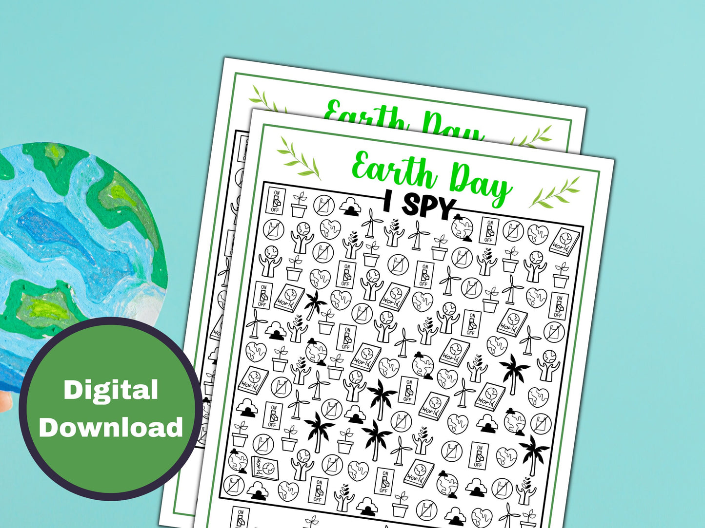 Earth Day ISPY Worksheets for Kids