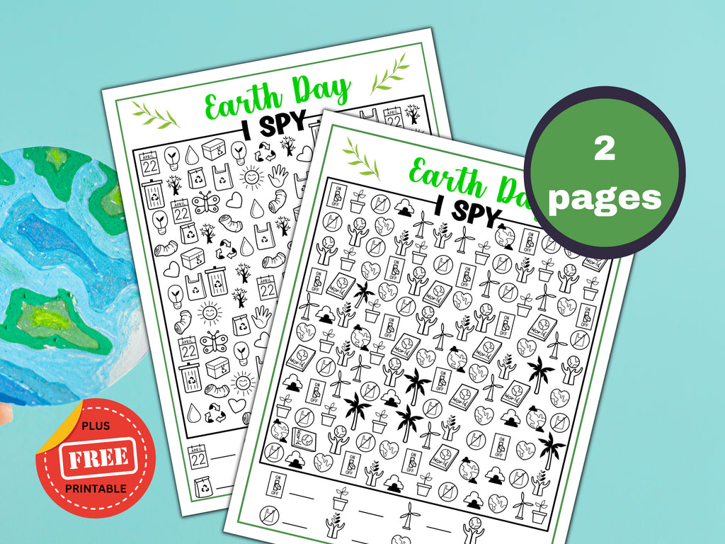 Earth Day ISPY Worksheets for Kids