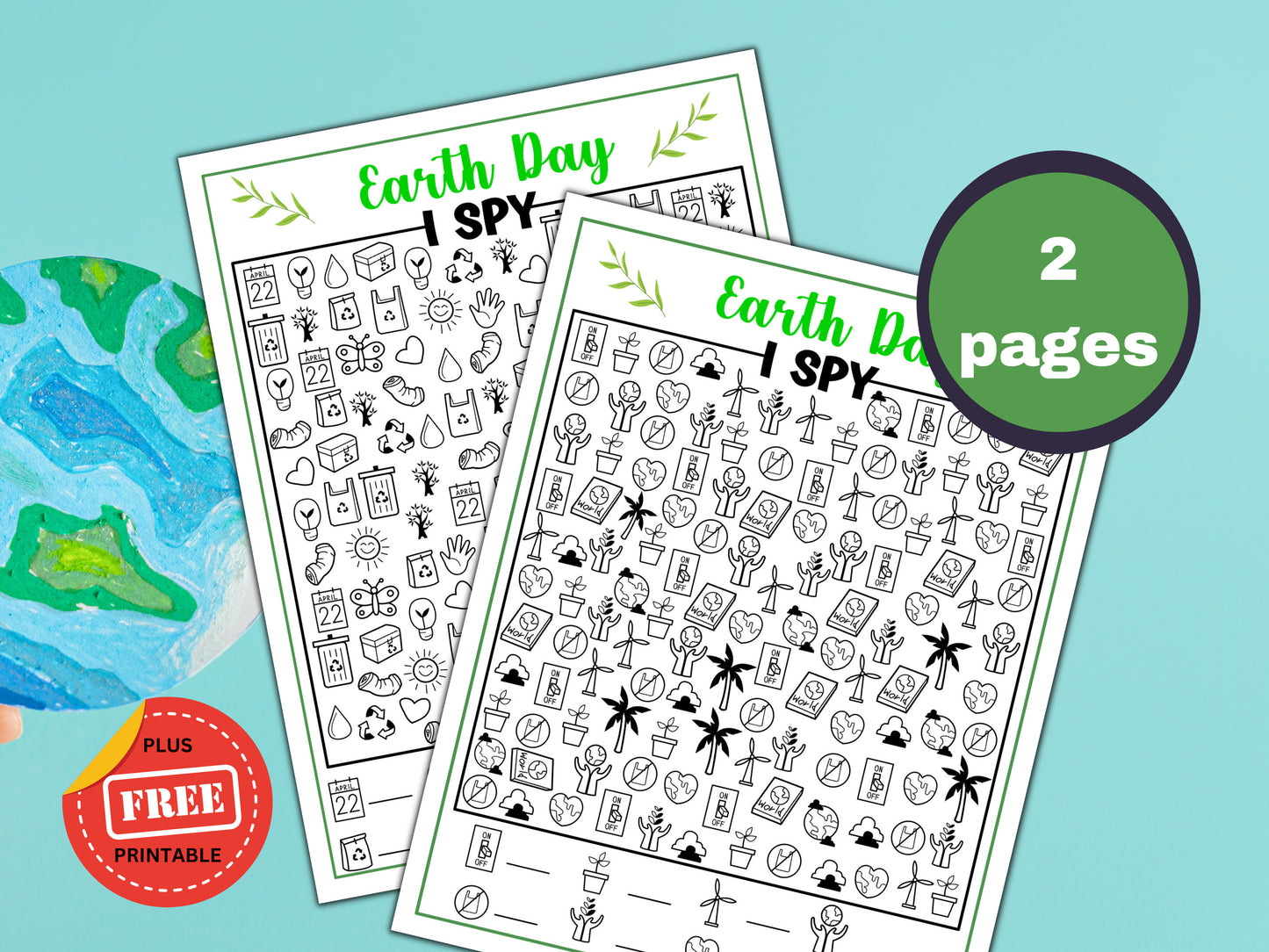 Earth Day ISPY Worksheets for Kids