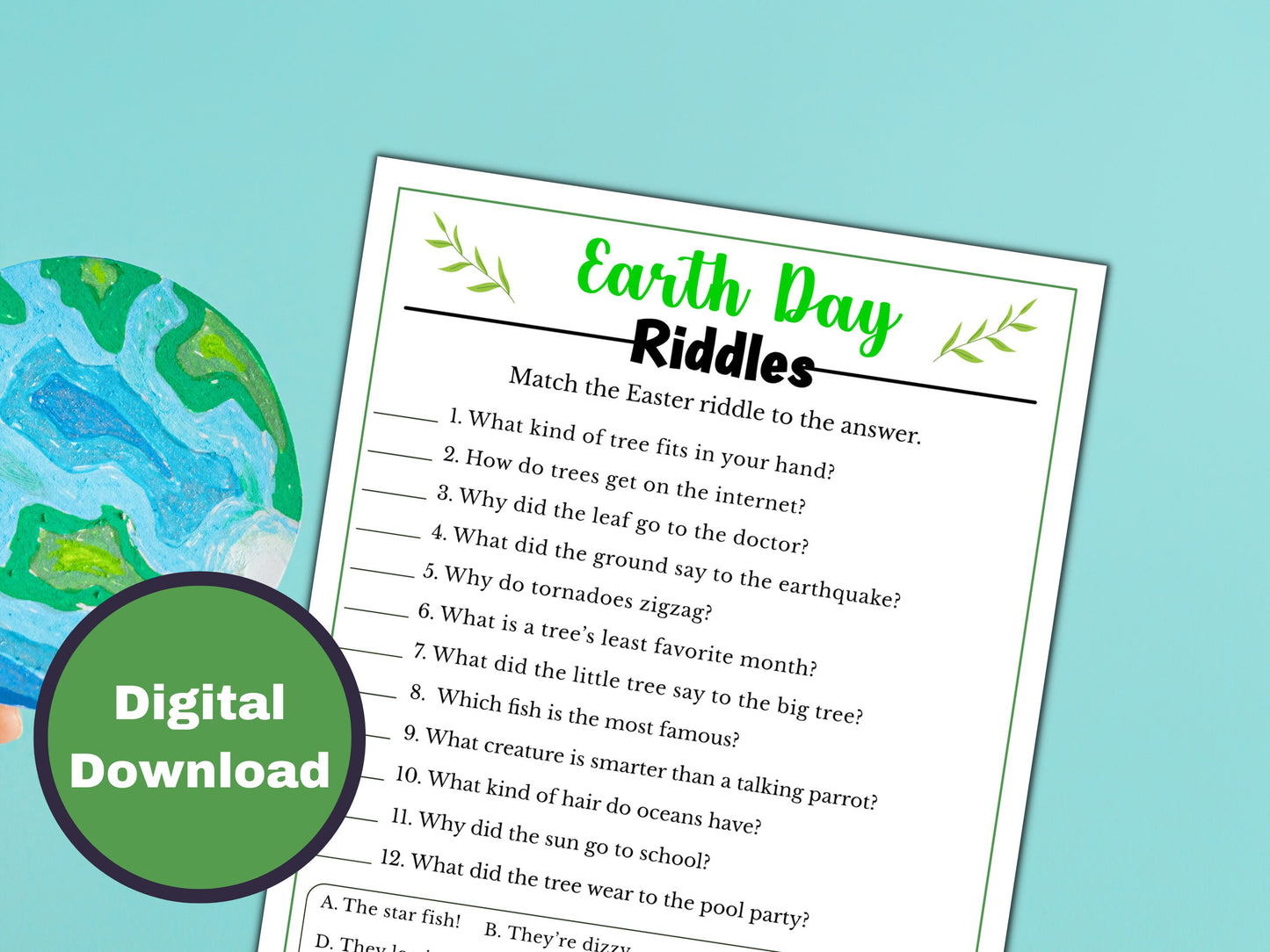 Earth Day Riddles Game