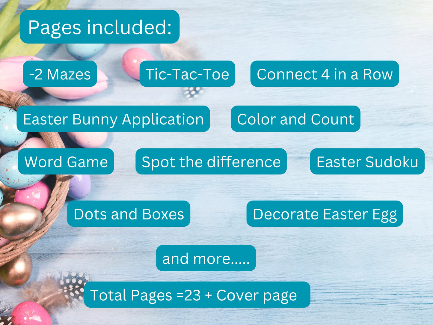 Easter Activity and Coloring Pages for Kids - 22 Pack