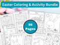 Easter Coloring and Activity Bundle for Kids - 56 Pack