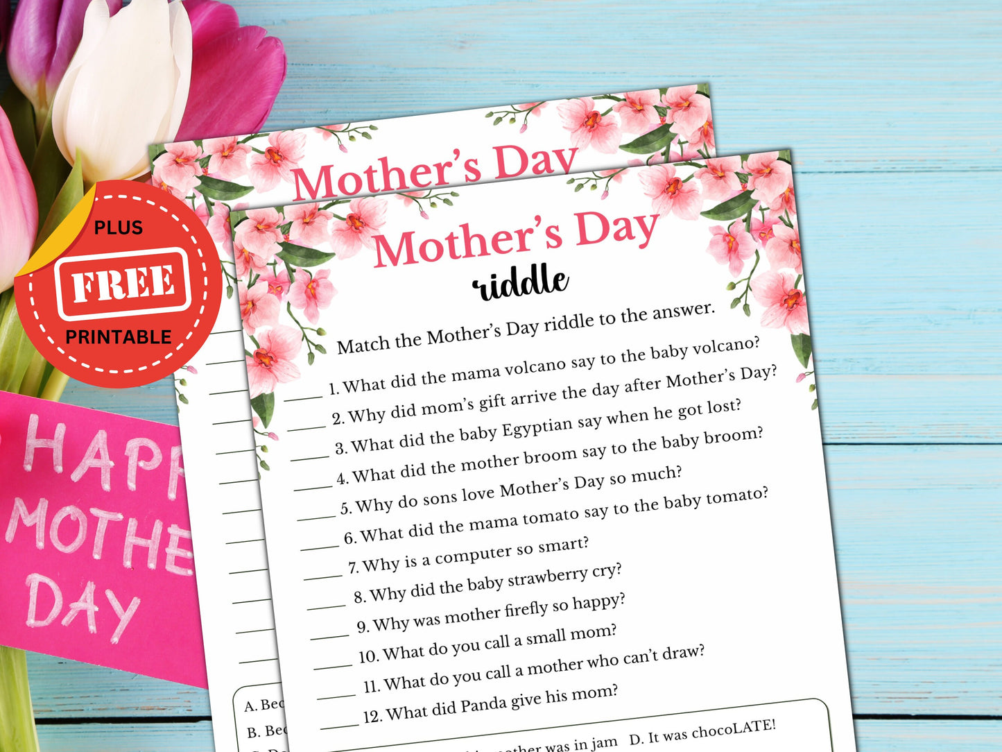 Mother's Day Riddle Game