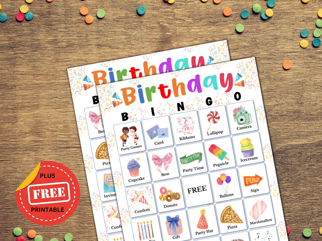 Birthday Bingo Game - 30 Cards