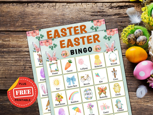 Easter Bingo Game - 30 Cards