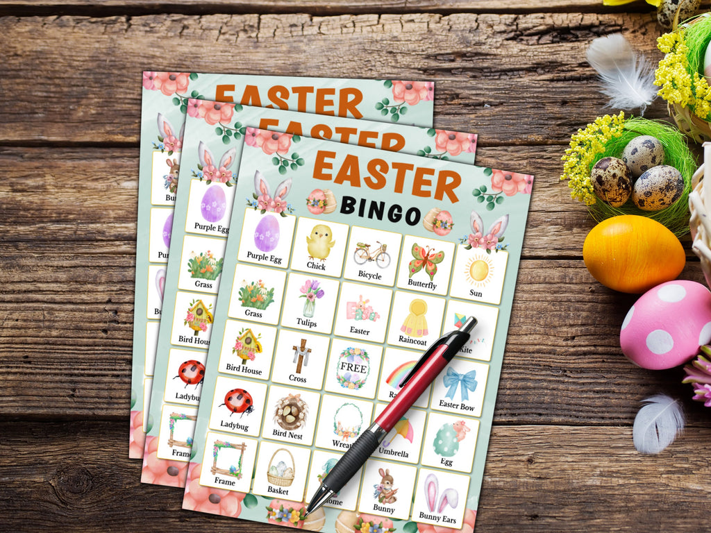 Easter Bingo Game - 30 Cards