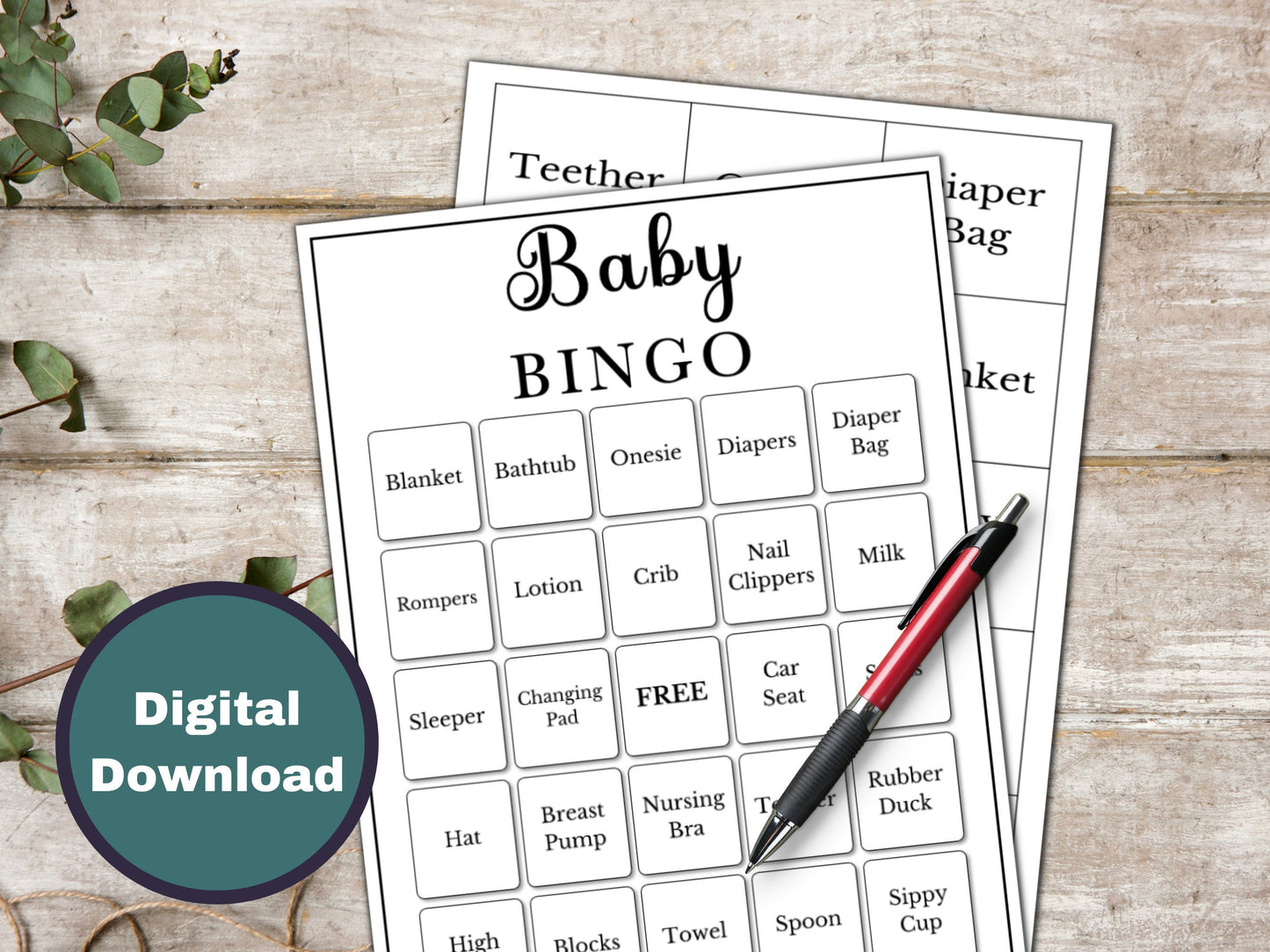 Baby Shower Bingo Game