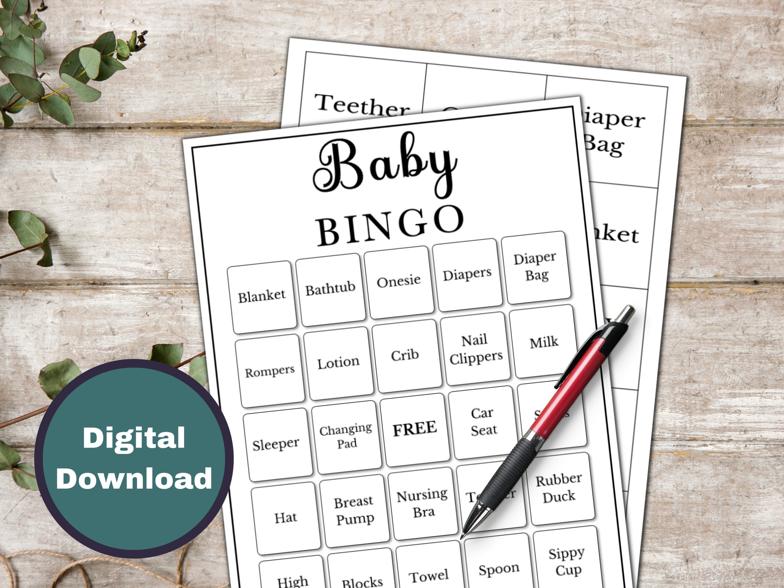 Baby Shower Bingo Game