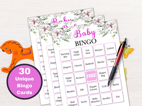 Baby Bingo Game - Pink Floral
