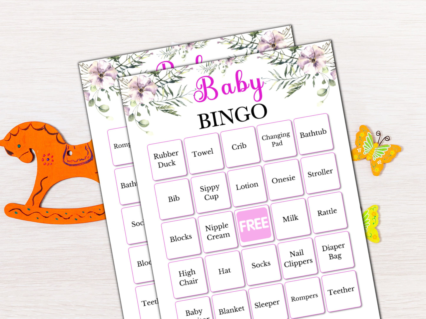 Baby Bingo Game - Pink Floral