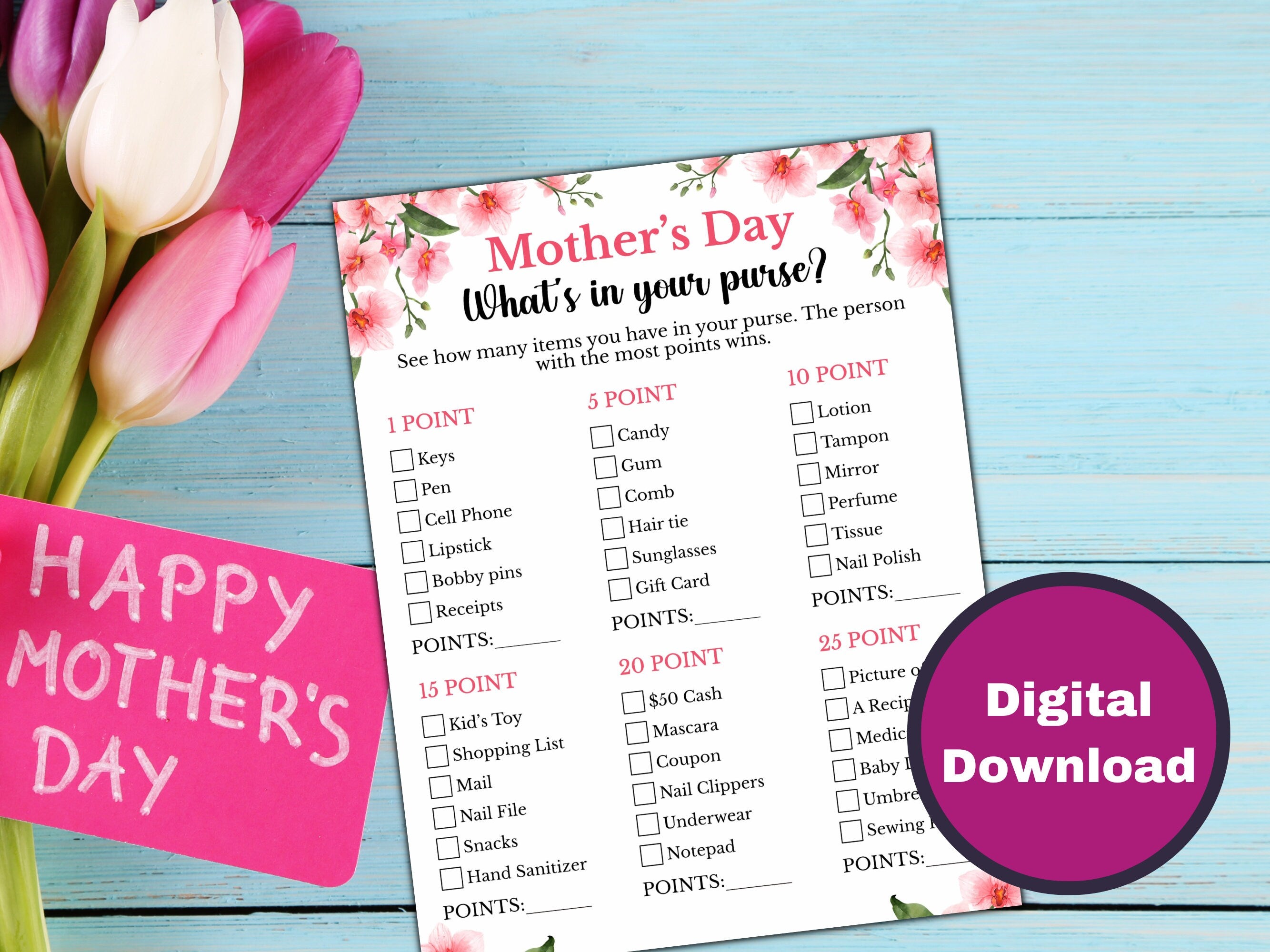 What's in your Purse - Mother's Day Game