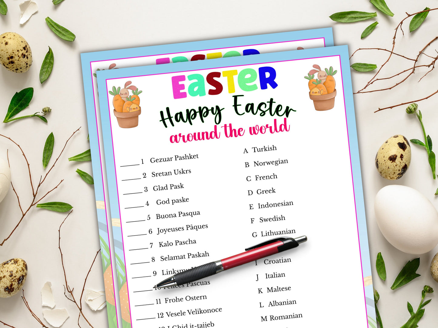 Happy Easter Around The World Game