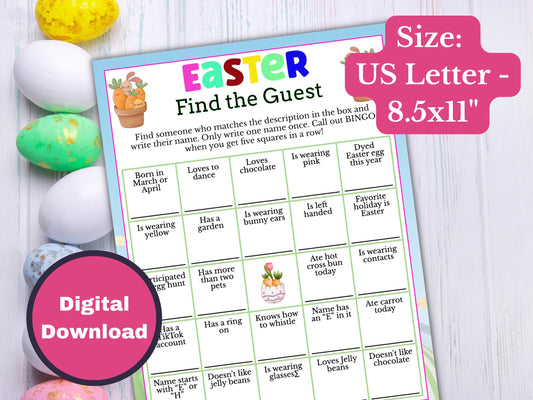 Easter Find the Guest Bingo Game