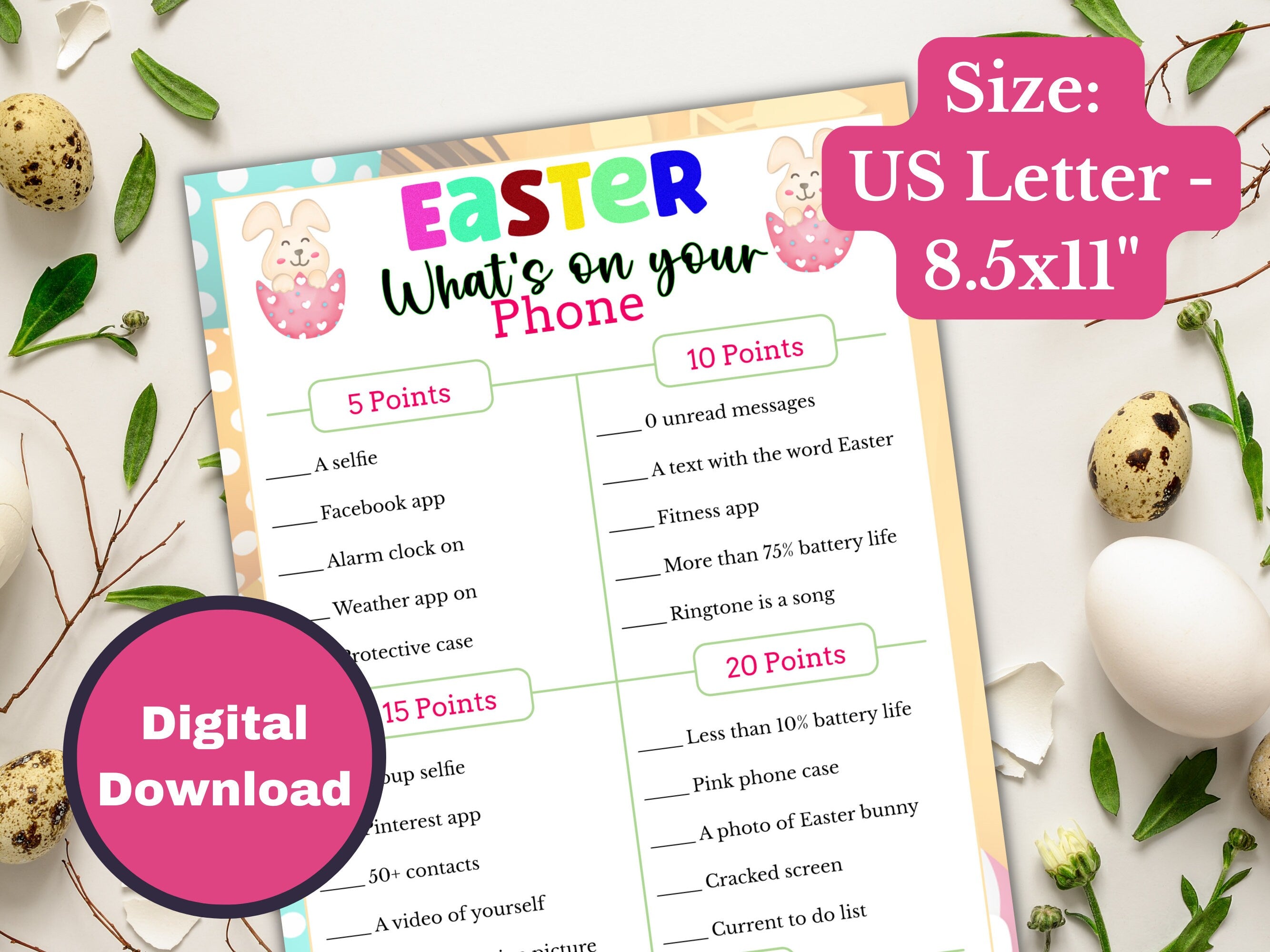 What's on your Phone - Easter Game