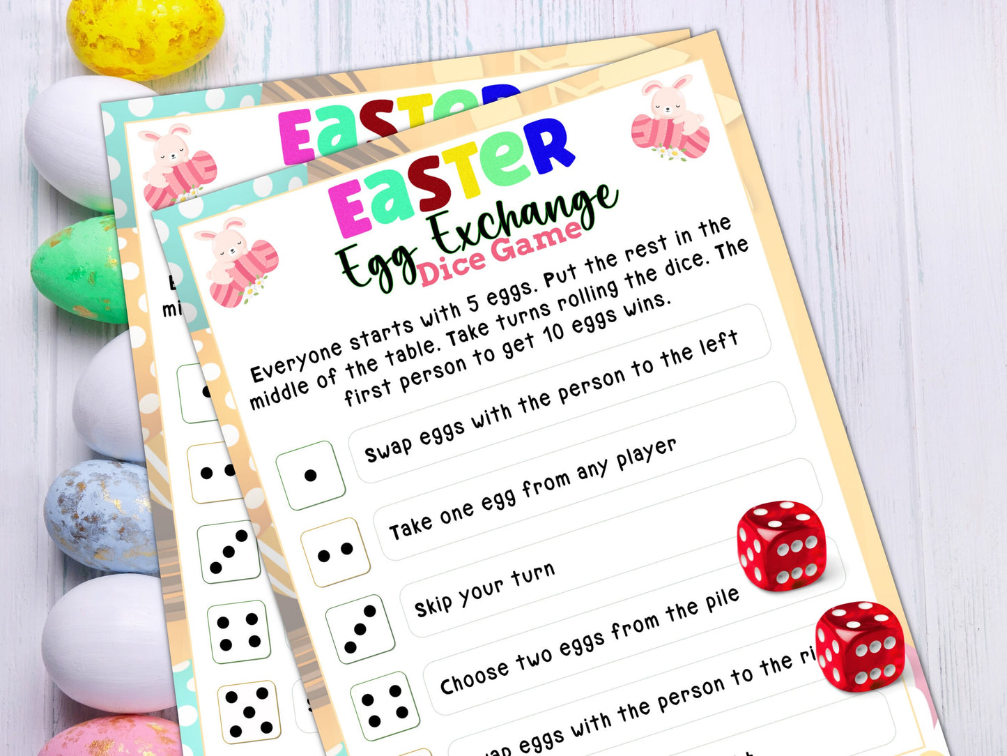 Easter Egg Exchange Dice Game