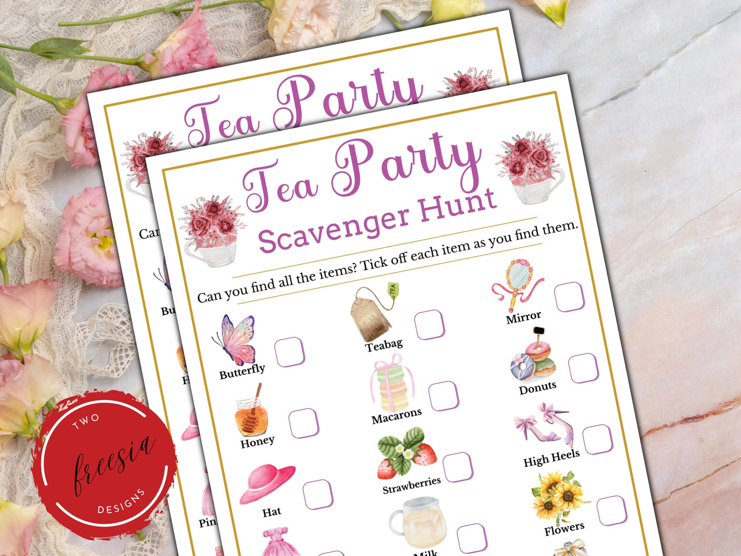 Tea Party Scavenger Hunt