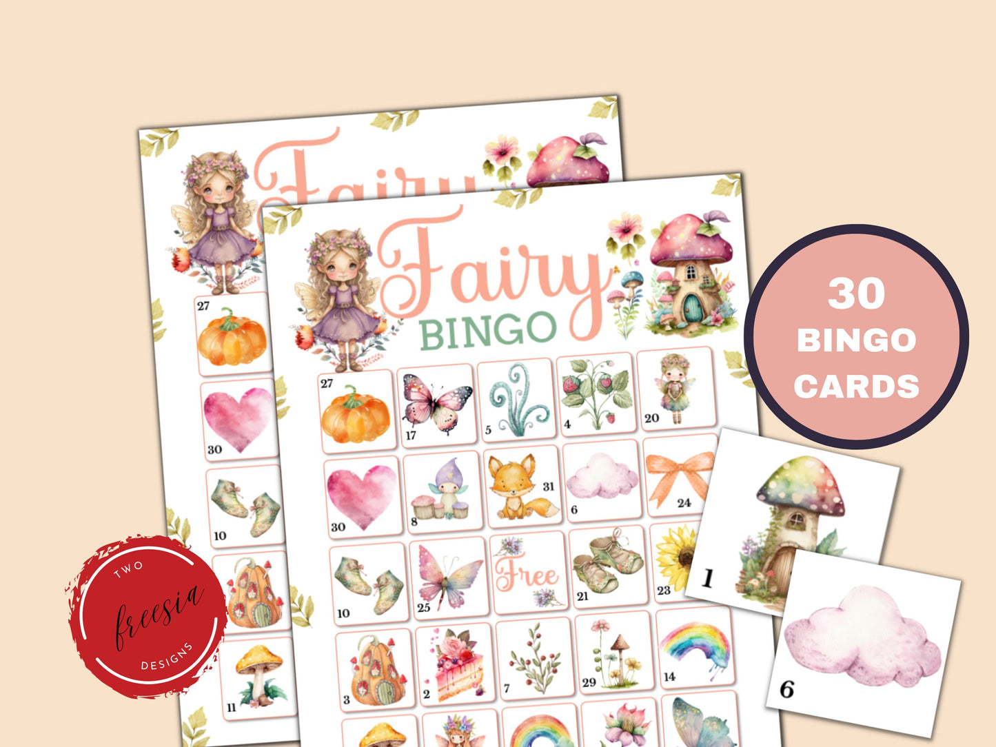 Fairy Bingo Game - 30 Cards