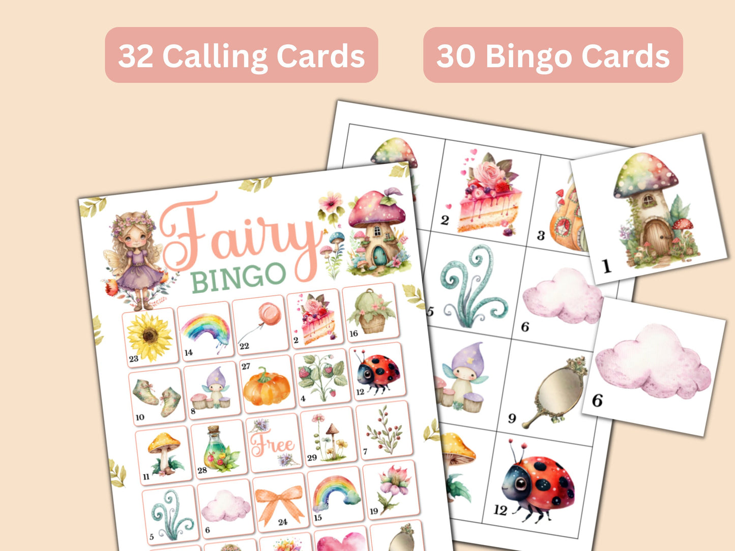 Fairy Bingo Game - 30 Cards