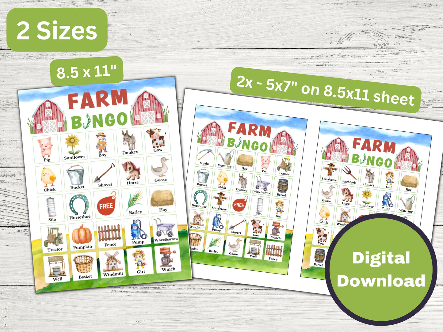 Farm Bingo Game - 40 Cards