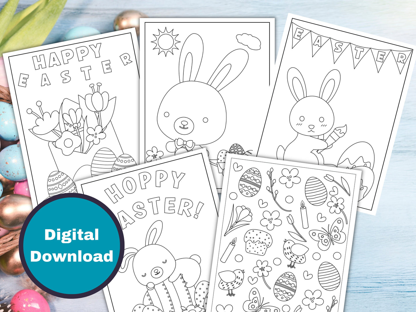 Easter Coloring Pages for Kids - 20 Pages