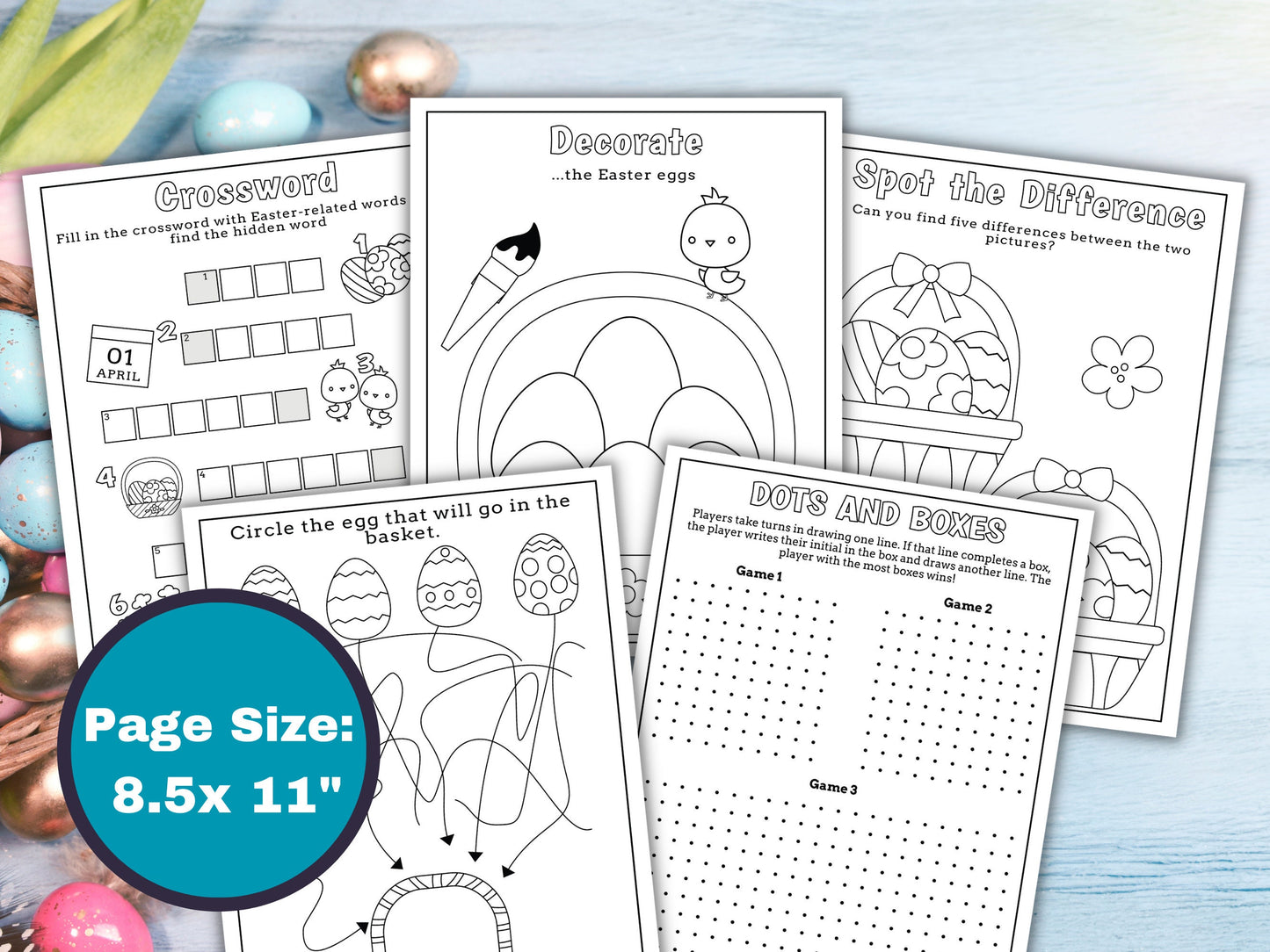 Easter Activity and Coloring Pages for Kids - 22 Pack