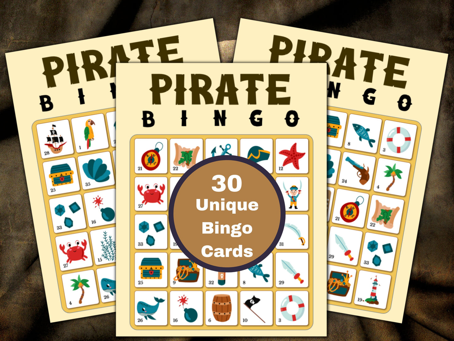 Pirate Bingo Cards