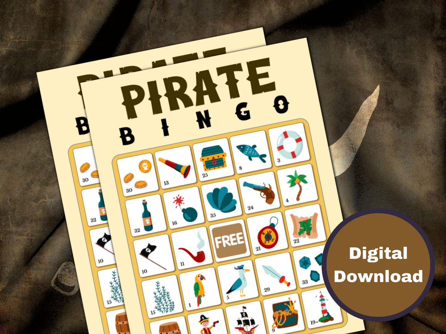 Pirate Bingo Cards