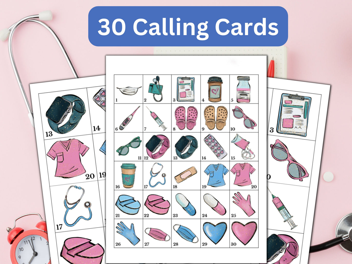 Nurse Bingo Game - 30 Cards