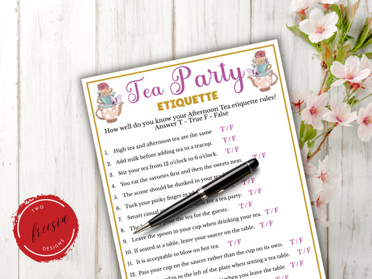 Tea Etiquette Game