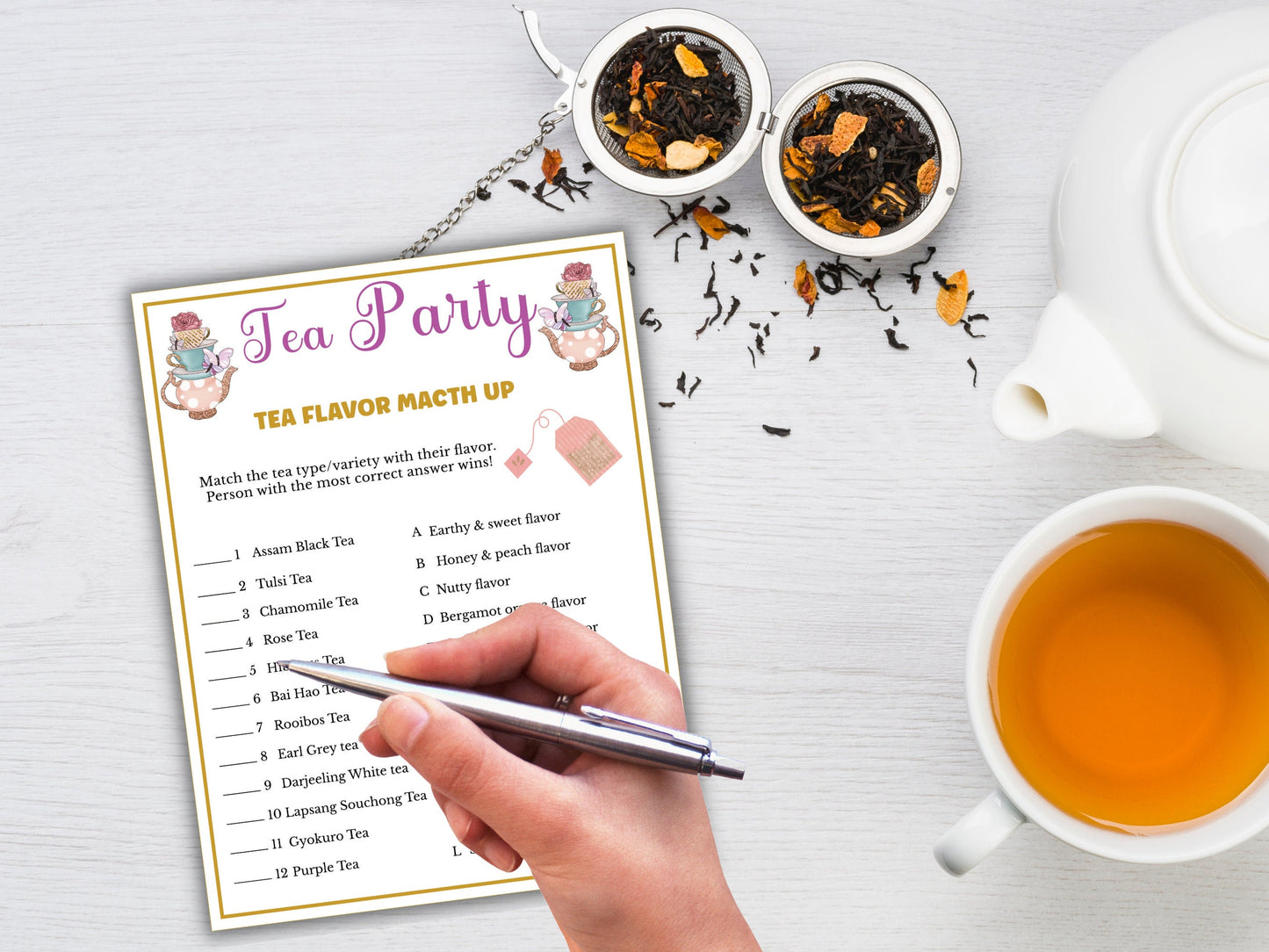Tea Flavor Matchup Game