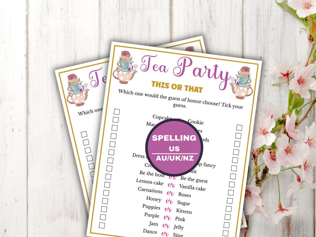 Tea Party This or That Game