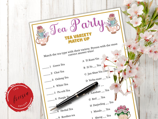 Tea Variety Matchup Game