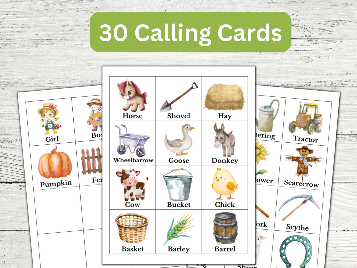 Farm Bingo Game - 40 Cards