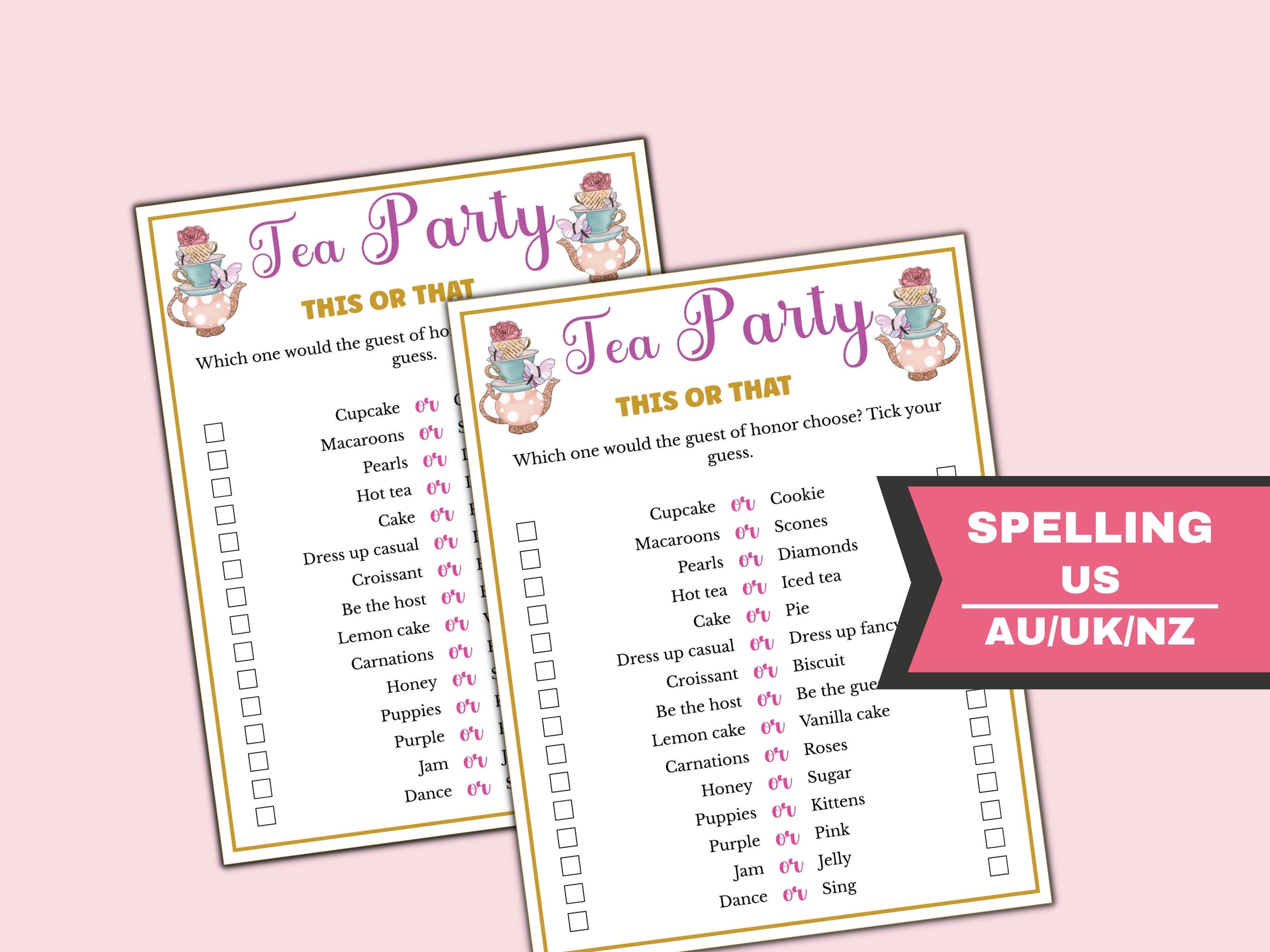 Tea Party Game Bundle for Kids & Adults - 22 Games