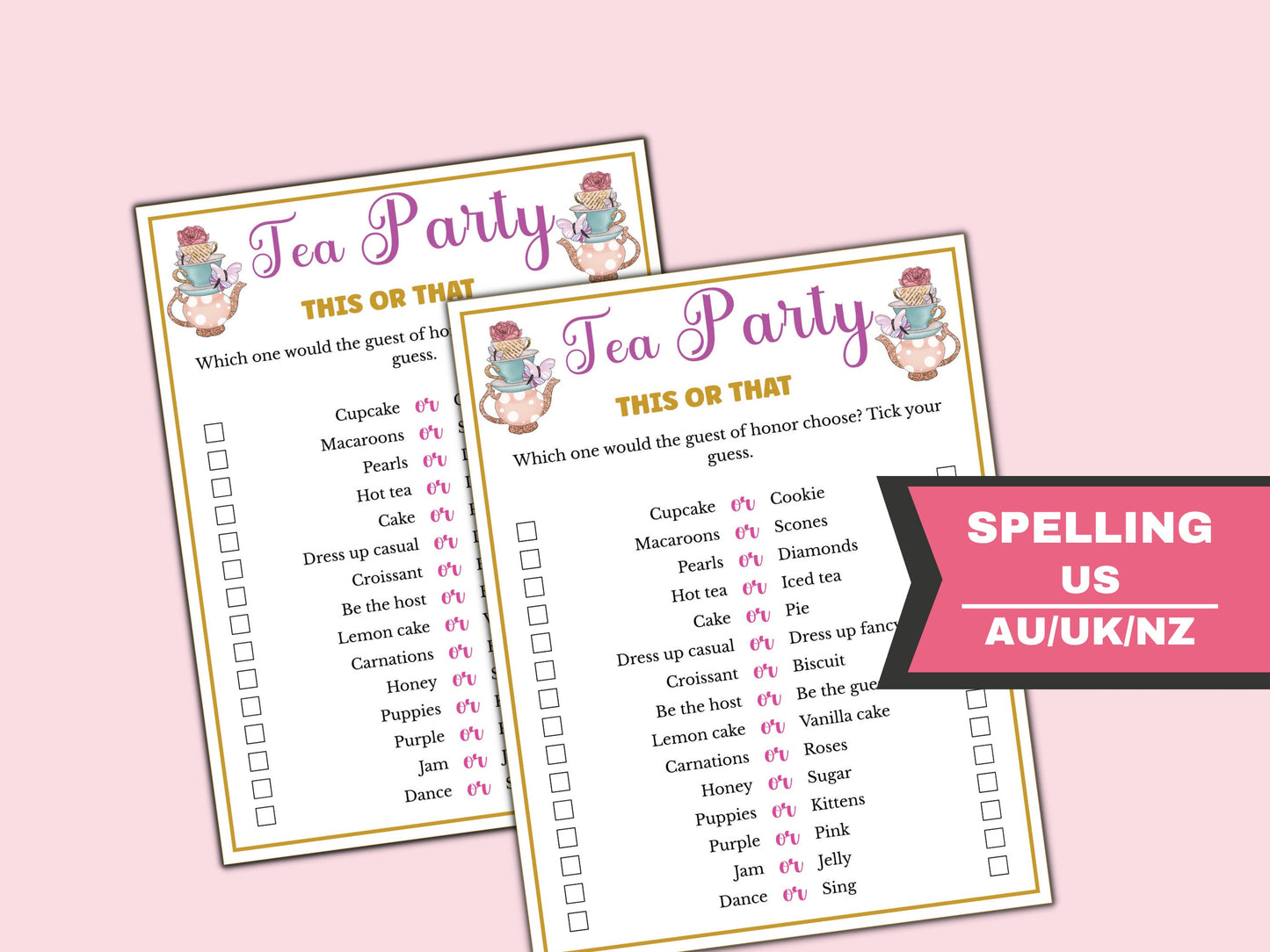 Tea Party Game Bundle  - (14 Games)