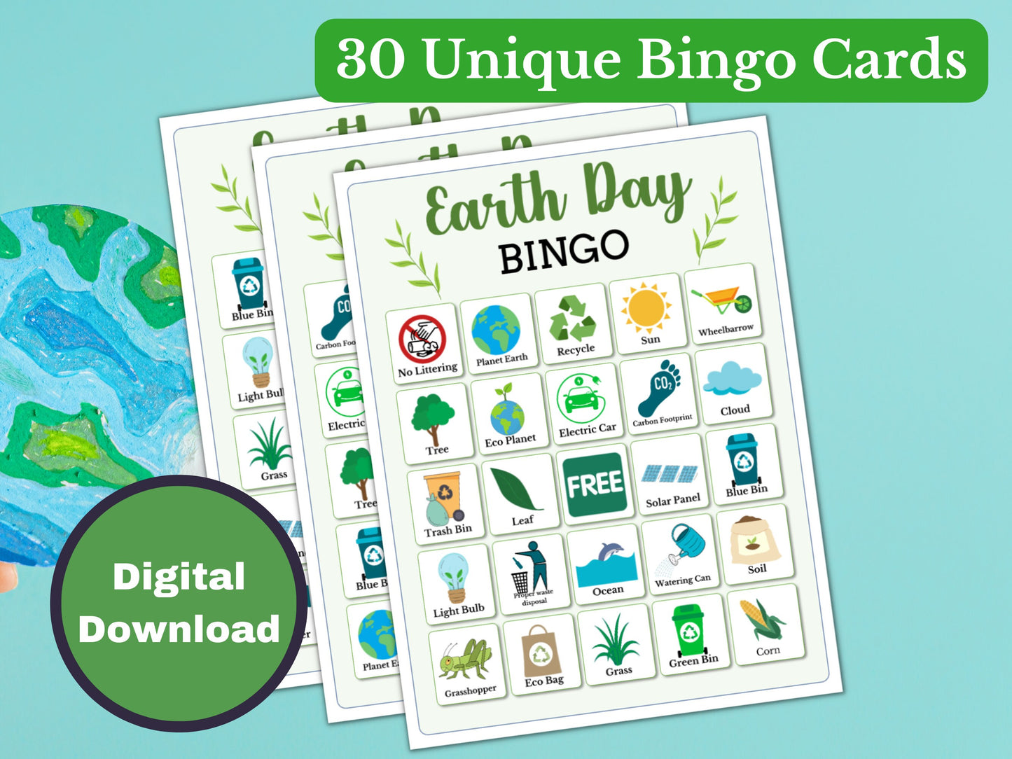 Earth Day Printable Bingo Game
